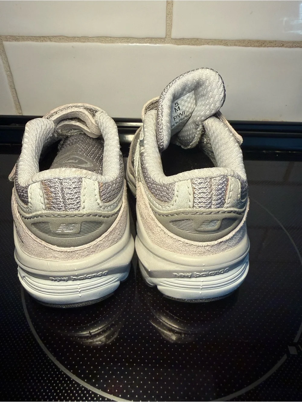 New Balance Kids Gray Velcro Athletic Sneakers